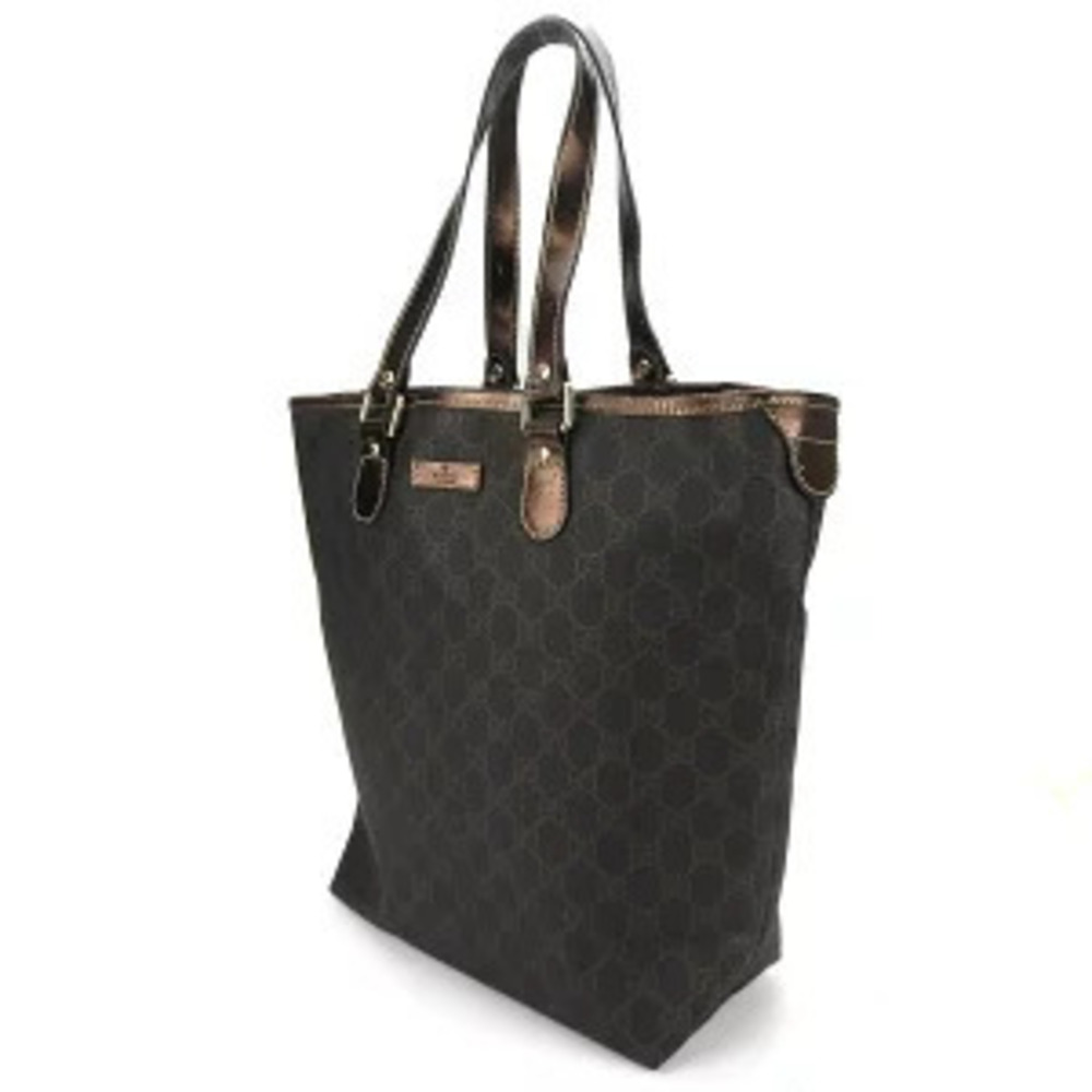 Gucci Tote Canvas GG Brown Supreme Metallic Bag